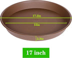 2 Pack of 16 17 inch Plant Saucer (15 inch Base), 2.3" Depth, Plant Trays for Pots, Plastic Plant Saucers for Indoors, Bird Bath Bowls, Flower Pot Drip Trays for Planter (17", Chocolate)
