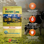 X-Seed Pasture Land Dry-Land Forage Seed Mixture with Micro-Boost – Tall Fescue Orchard Grass Ryegrass Endophyte Free Pasture for Safe Nutrition of Livestock, Formulated for Dry Areas – 7-Pound Bag