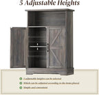 Smuxee Farmhouse Freestanding Cabinet Organizer with Barn Door and Adjustable Shelf, Wash Grey, for Bathroom, Kitchen, Living Room