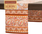Maison d' Hermine Table Runner 100% Cotton Double Layer Table Runners 108 inches Long for Thanksgiving Christmas Decorations Home Kitchen Dining Party Wedding (Palatial Paisley, 14.5" x 108")