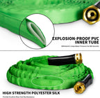 Garden Hose 25 FT,Non-Expanding,10 Functional Nozzles,Garden Hose Anti-Kink,Heavy Duty Flexible Water Hose 25 FT,Suitable for Outdoor,Yard, Lawn, Car Washing and Other Scenes. (green, 25ft)