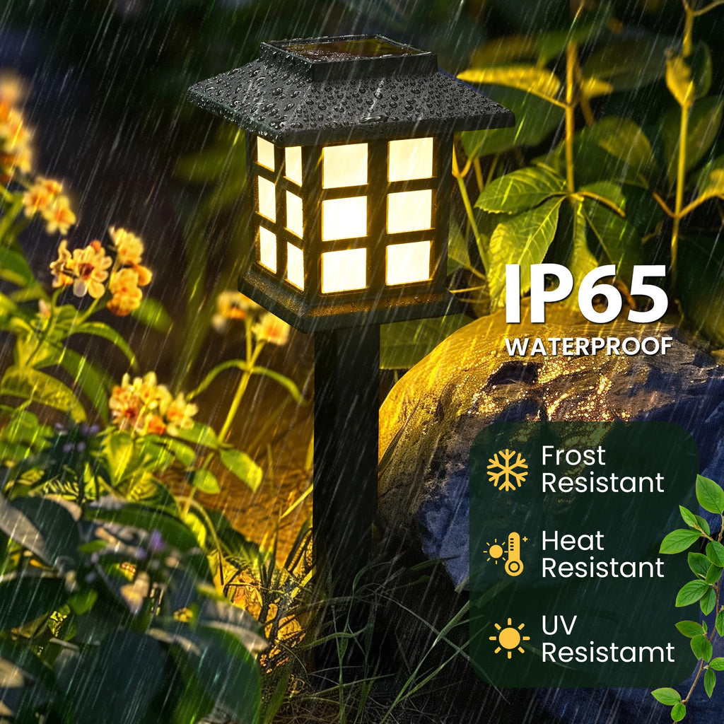 GIGALUMI Solar Garden Lights, 12-Pack – Waterproof Outdoor LED Stake Lights