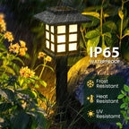GIGALUMI Solar Garden Lights, 12-Pack – Waterproof Outdoor LED Stake Lights