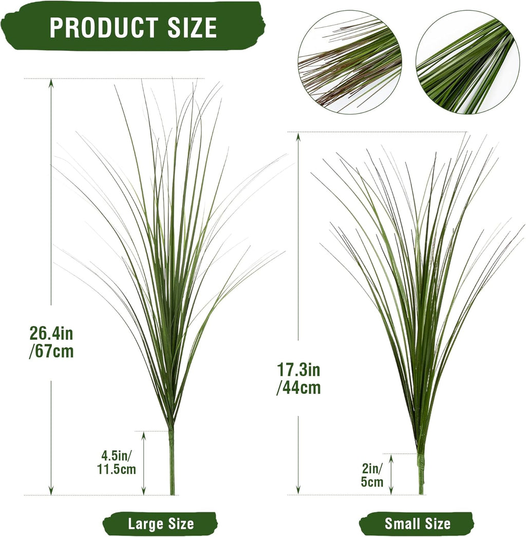 12PCS Fake Plants Artificial Wheat Grass Greenery Plastic Plants Fake Grass Artificial Plants for Outdoor Decor Artificial Grass Plant with Greenery Stems for Indoor Home Decoration 26.4"