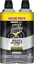 Hot Shot Wasp & Hornet Killer Spray, For Insects Eliminates the Nest, Sprays Up To 27 Feet, 14 fl Ounce, 2 Pack