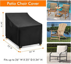 WLEAFJ Outdoor Chair Covers Waterproof, Black Lawn Patio Furniture Covers, Heavy Duty Patio Lounge Deep Seat Cover, 2 Pack - 26" W x 25" D x 34" H