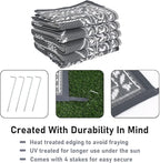 HiiARug Reversible Mats Outdoor Rug 6'x9' for Patio Plastic Straw Patio Rugs Outdoor Rugs Large Floor Mat for Ourdoor Decor,Garden, Patio, Backyard, Deck, Picnic, RV, Camping (Grey)