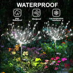 Anordsem Solar Garden Lights Outdoor: Bendable Copper Wire 120 LED Firework Beads White 4 Pack - Waterproof DIY Bright Decorations for Patio Pathway Patio - Gardening Gift for Homeowner Women