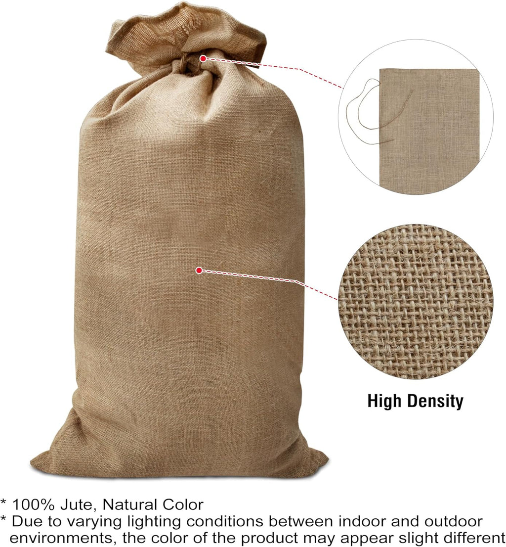 Agfabric Burlap Sacks, 4 Pack 23"×40" Burlap Storage Bag with Strings, Reusable Potato Storage Bag for Food Storage Plant Gardening Planting, Food Grade, Set of 4