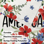 AVOIN colorlife 4th of July Patriotic Memorial Day Garden Flag 12x18 Inch Double Sided Outside, American Stars and Stripes God Bless America Floral Yard Outdoor Decoration