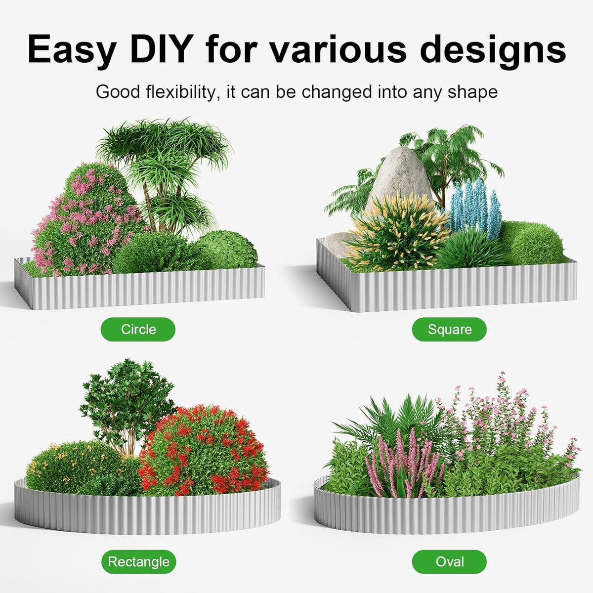 Land Guard Corrugated Garden Edging Border,6" x 50' Landscape Paver Edging, Tall Landscape Edging, Fence for Garden, Flower Bed, Lawn and Landscape Edging (Silver)