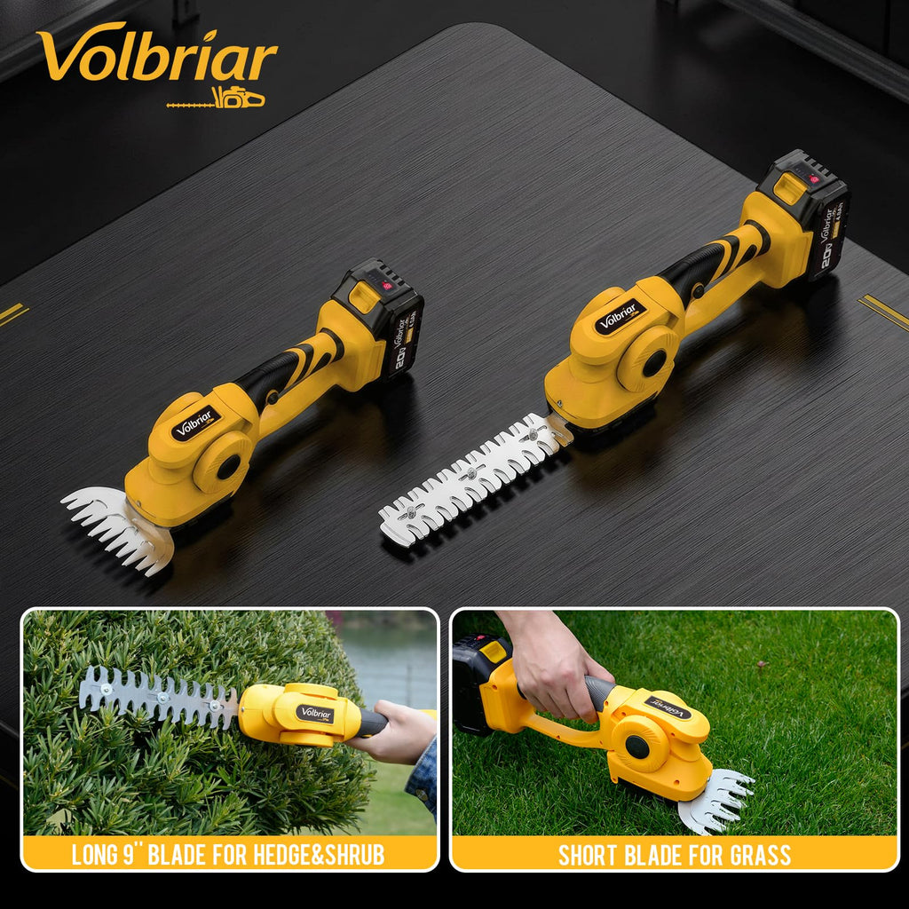 Volbriar 2-in-1 Cordless Pole Hedge Trimmer & Grass Shear, 14FT Reach