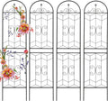 4 Pack 87x20in Garden Trellises with Black Metal Coating, Trellis for Climbing Plants Outdoor, Roses, Vines, Flowers, and Vegetables.