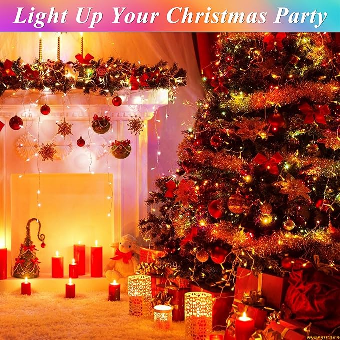 300 LED Color Changing Christmas Lights, 35 Colors 98FT String Lights Halloween Decorations, Waterproof Twinkle Fairy Light Clear Wire for Bedroom Indoor Outdoor Holiday Xmas Tree Wedding Party