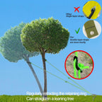 Heavy Duty Tree Stakes and Supports - 16" Spiral Metal Tree Stakes Kit - Reflective Nylon Rope - Thickened Straps - Quick Installation Stick - Chrome Finish