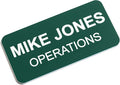Custom Engraved Name Tag Badges – Personalized Identification with Pin or Magnetic Backing, 1.5 Inches x 3 Inches, Pine Green/White