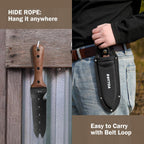 Hori Hori Garden Knife, Garden Tools with Sheath for Weeding,Planting,Digging, 7" Stainless Steel Blade with Cutting Edge, Full-Tang Wood Handle with Hanging Hole