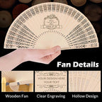 100 PCS Custom Fans Personalized Folding Fans for Line Dancing Wooden Hand Fan Wedding Favors Bulk Fans for Guests Party Event Use (Style04)