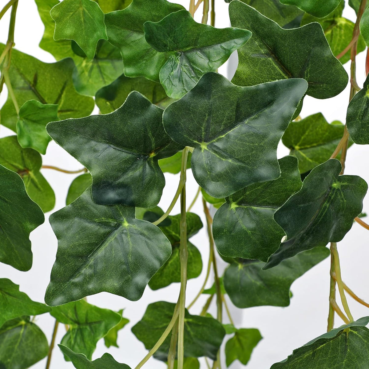 Hollyone Artificial Hanging Plants Potted 31.4" Fake Ivy Vine Faux Ivy Leaves Hanging Greenery Plant in White Pot for Home Indoor Wall House Room Patio Shelf Office Decor