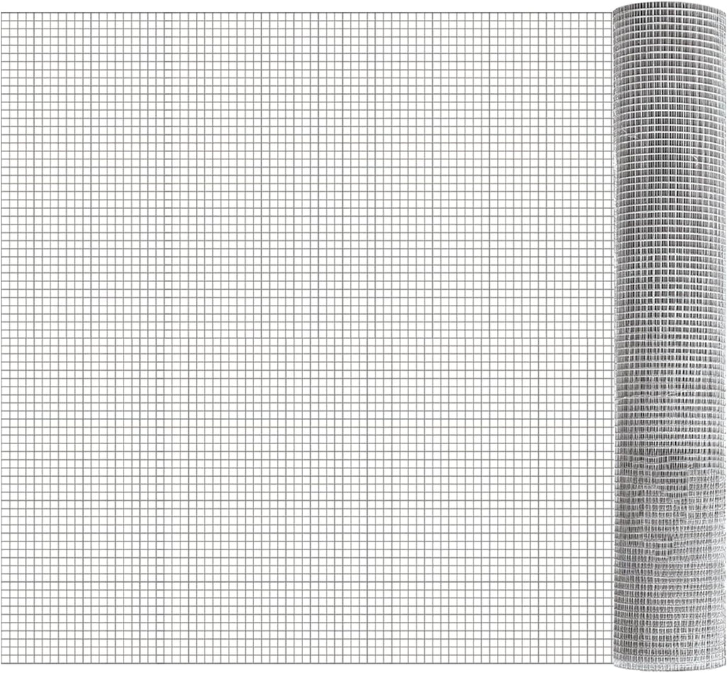 Hardware Cloth 1/4 inch Chicken Wire Fencing Double Hot-Dipped Galvanized After Welding Wire Fence，Duty Rust Proof Fencing for Gardens, Poultry Animal Netting Cage Screen (1/4inch 36in x 100ft)