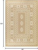 Antep Rugs Patio 8x10 Outdoor/Indoor Southwest Aztec Native Area Rug (Beige, 7'10" x 10')