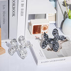 Creative Balloon Dog Statues Small Ceramic Animal Sculpture Modern Home Decor Living Room Desktop Decorations Bedroom Office Cabinet Ornament (White-B)
