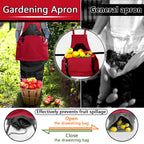 Tintsabo Gardening Apron, Harvest Apron Gardening Gifts for Men Gardening Apron with Pockets for Women, Red