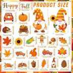25 Pieces Happy Fall Magnets Gnome Pumpkin Fridge Magnets Fall Theme Car Refrigerator Decals Holidays Magnetic Stickers Autumn Leaves Acorn Thanksgiving Harvest Decoration