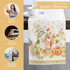 Maison d' Hermine Table Runner 100% Cotton Double Layer Table Runners 72 inches Long for Thanksgiving Christmas Decorations Home Kitchen Dining Party Wedding (Pumpkin Passion, 14.5" x 72")