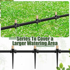 Tioncy 4 Pack Metal Lawn Sprinkler Automatic Garden Water Sprinkler on Spike Base 360 Degree Rotation with Adjustable Brass Nozzle for Lawn Garden Yard(Black)