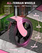 Gonex 38''L Extra Long Collapsible Foldable Wagon Cart with 360lbs Weight Capacity, 220L Folding Utility Garden Cart with Detachable Wheels for Grocery Sports Shopping Camping - Pink