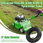 11x4.00-5 11x4.50-5 11x5.00-5 Inner Tubes, 2 Pack Heavy Duty Replacement Tire Inner Tubes with Bent Valve Stem for Wheelbarrows, Lawn Mowers, Hand Trucks, Trailers, Snow blowers, etc