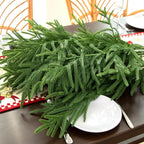 10 Pcs 36 Inch Artificial Norfolk Pine Stems Faux Christmas Greenery Evergreen Pine Branches Realistic Fake Cedar Pine Picks Winter Greens for Vases DIY Garland Wreath Home Holiday Decor