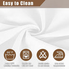 Fitable Faux Linen White Tablecloths for Rectangle Tables - 90 x 156 Inch - 6 Pack Fabric Textured Washable Table Clothes Floor Lenghth Table Covers for Wedding, Party, Banquet, Birthday