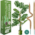 2 Pack 48 Inch Bendable Moss Pole Monstera Plant Support Stakes for Indoor Plants - Tall Moss Stick Trellis for Potted Climbers - Stem Support Accessories for Climbing Houseplants
