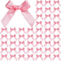 YGDZ Mini Pink Bows - 50 PCS, Satin Fabric Ribbons for Crafts, Tiny Bows for Wedding Party Favors, Gift Box Decorations