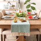 DII Woven Basic Tabletop Collection Chevron Table Runner, 15x72, Teal