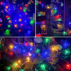 OZS 2PK 80LED 50FT Flower Solar String Lights Outdoor Waterproof, Cherry Blossoms Multicolor Lights with 8 Lighting Modes, Garden Decor for Outside, Pathway Light for Fence, Patio, Yard