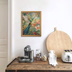 Framed Vintage 3D Textured Wall Art - Colorful Hummingbird Floral Wall Decor - Hand Painted Sandstone Nature Botanical Picture for Living Room Bedroom Home Decor 8x10 inch