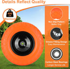Upgraded 16" Flat Free Wheelbarrow Wheels and Tires, 4.80/4.00-8 Solid Tires with 5/8"&3/4" Bearings, Universal Fit for Wheelbarrows/Garden Trailer