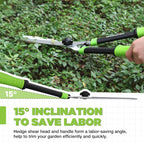 WORKPRO Hedge Shears, 23'' Manual Hedge Trimmers with Chrome Plated Steel Blade & Ergonomic Handle, Home Garden Pruner Hedge Clippers Perfect for Trimming Borders, Boxwood, and Tall Bushes