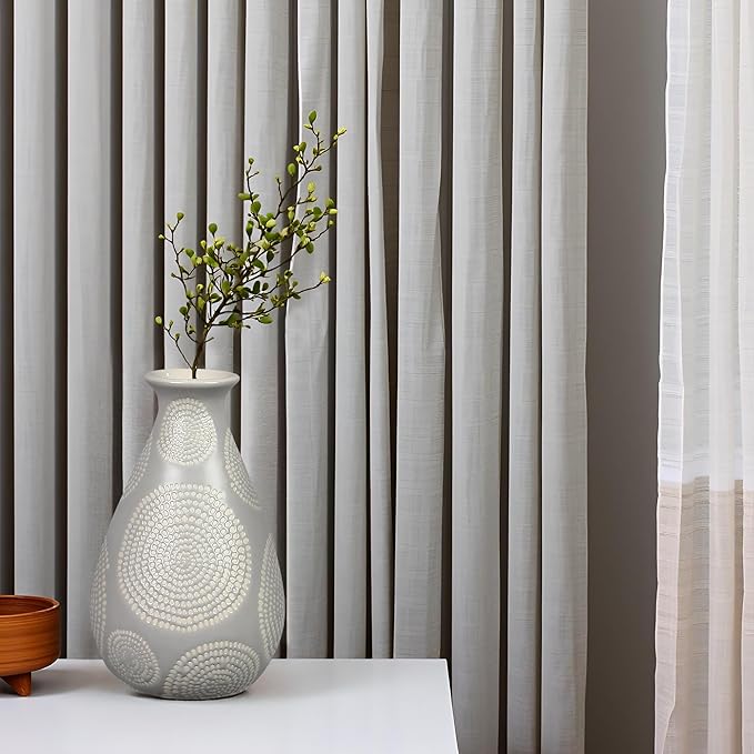 Young's Inc Ceramic Vase, Boho Style Vases for Flowers, Minimalist Vases for Centerpieces, Entryway, Home Decor, Table, Living Room Decor, Shelf Décor