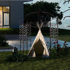 Moccha Birdcage Shape Garden Arch, 8.4’ H x 7’ W Pergola Pavilion Arch for Climbing Plants, French Style Gazebo with 16 Ground Stakes, Outdoor Metal Garden Arbor for Wedding Party Decoration, Bronze