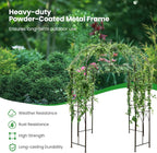 Moccha Birdcage Shape Garden Arch, 8.4’ H x 7’ W Pergola Pavilion Arch for Climbing Plants, French Style Gazebo with 16 Ground Stakes, Outdoor Metal Garden Arbor for Wedding Party Decoration, Bronze