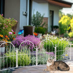 10 Pack White Decorative Garden Fence, 17in(H) x 10ft(L), with Ground Stake