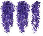 Fake Hanging Plants Fake Ivy Vine Artificial Ivy Leaves Artificial Hanging Plant Faux Plant Hanging Artificial Plants Outdoor Vines Decor for Home Room Yard Wall Garden Decoration(Pure Purple)