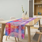 Vintage Mandala Table Runner, Bohemian Indian Purple Starry Colorful Floral Print Table Runner for Home Kitchen Dining Table Party Decor, 13x60inch
