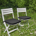 SleepMan Outdoor 17"x16" Chair Cushions with Ties Set of 8, Water Resistant All Weather U-Shape Seat Pads for Patio Garden Furniture Indoor Fade Resistant Patio Cushions (Black)