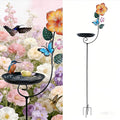 hogardeck Small Metal Bird Bath for Outside, 8” Dia Bowl Bird Baths Feeder Bowl for Outdoors, Standing Birdbaths & Birdfeeder for Garden Patio Yard Lawn Decor