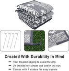 HiiARug Outdoor Rug for Patios Clearance 9'x12' Outdoor Plastic Straw Rug Waterproof Patio Camping Rug Reversible RV Mat Outdoor Area Rugs for Outdoors, RV, Patio, Backyard, Deck, Camping
